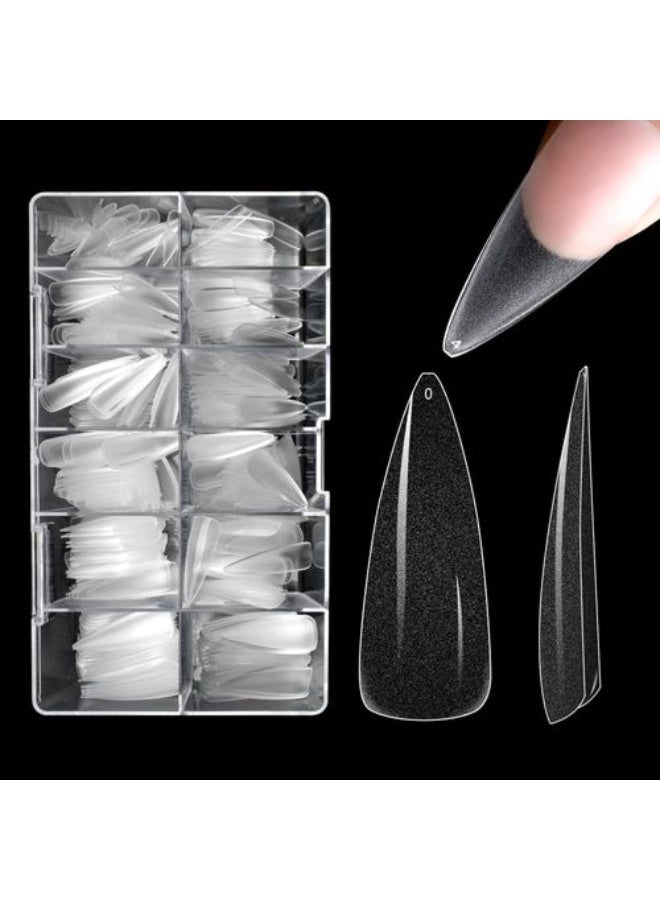 أظافر صناعية فرنسية أكريليك (شفافة) 500 قطعة أظافر صناعية للنساء والفتيات - Image 3